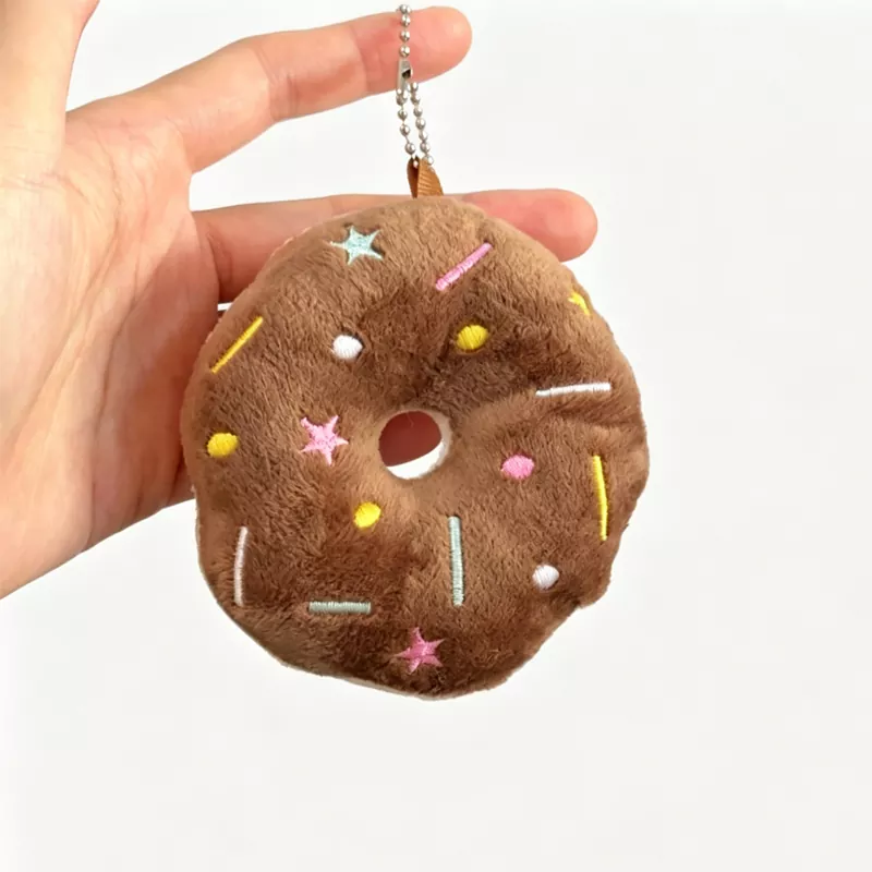 Portachiavi in ​​peluche con ciambella rotonda dolce